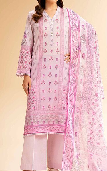 Nishat Pastel Pink Lawn Suit | Pakistani Lawn Dress in USA- Image 1