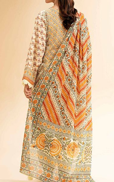 Nishat Ivory Lawn Suit | Pakistani Lawn Dress in USA- Image 2
