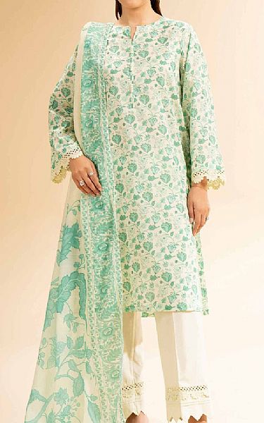 Nishat Light Green/Off White Lawn Suit (2 pcs) | Pakistani Lawn Dress in USA- Image 1