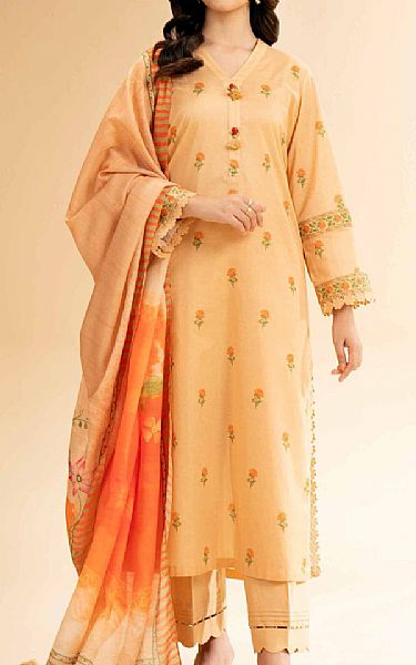 Nishat Peach Lawn Suit (2 pcs) | Pakistani Lawn Dress in USA- Image 1