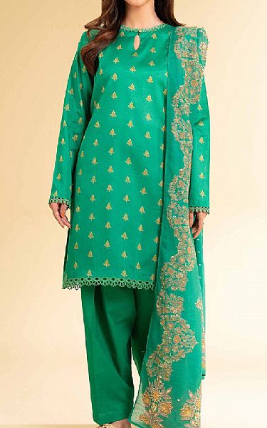 Nishat Green Lawn Suit (2 pcs) | Pakistani Lawn Dress in USA- Image 1