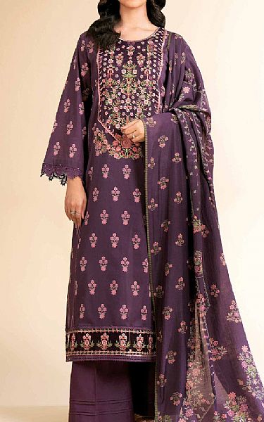Nishat Plum Purple Lawn Suit (2 pcs) | Pakistani Lawn Dress in USA- Image 1