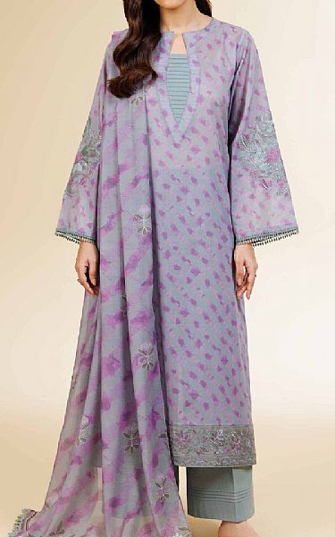Nishat Grey/Lilac Lawn Suit (2 pcs) | Pakistani Lawn Dress in USA- Image 1