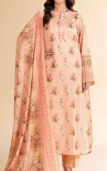 Nishat Peach Lawn Suit (2 pcs) | Pakistani Lawn Dress in USA- Image 1