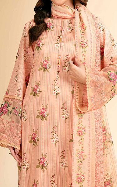 Nishat Peach Lawn Suit (2 pcs) | Pakistani Lawn Dress in USA- Image 2