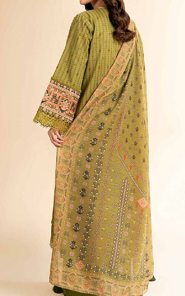 Nishat Olive Green Lawn Suit (2 pcs) | Pakistani Lawn Dress in USA- Image 2