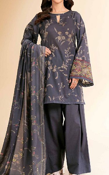 Nishat Storm Grey Lawn Suit (2 pcs) | Pakistani Lawn Dress in USA- Image 1