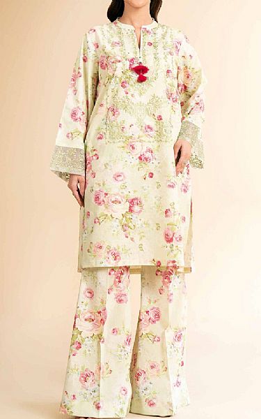Nishat Off White Cambric Suit (2 pcs) | Pakistani Lawn Dress in USA- Image 1