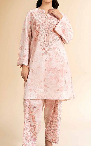 Nishat Pastel Pink Cambric Suit (2 pcs) | Pakistani Lawn Dress in USA- Image 1