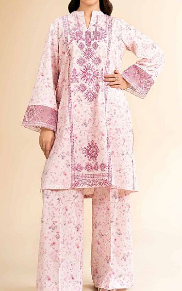 Nishat Pale Pink Cambric Suit (2 pcs) | Pakistani Lawn Dress in USA- Image 1