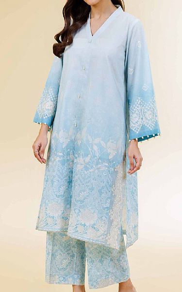 Nishat Light Blue Cambric Suit (2 pcs) | Pakistani Lawn Dress in USA- Image 1