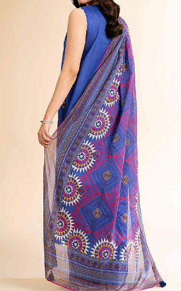 Nishat Royal Blue Cambric Suit | Pakistani Lawn Dress in USA- Image 2