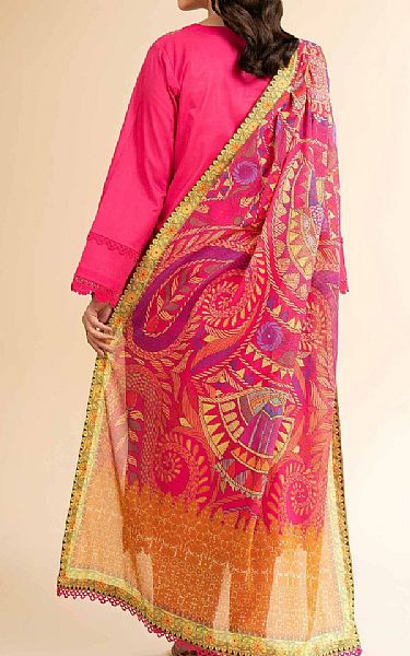Nishat Cerise Pink Cambric Suit | Pakistani Lawn Dress in USA- Image 2