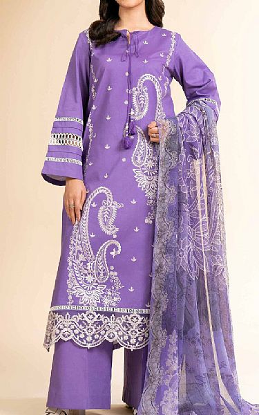 Nishat Light Purple Cambric Suit | Pakistani Lawn Dress in USA- Image 1