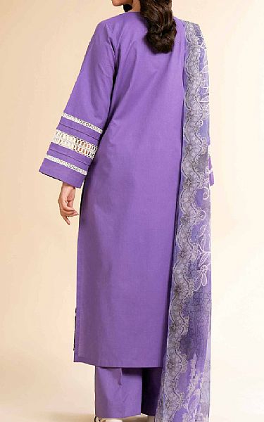 Nishat Light Purple Cambric Suit | Pakistani Lawn Dress in USA- Image 2