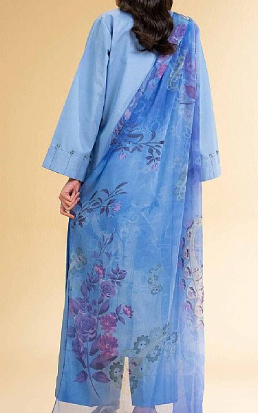Nishat Light Cornflower Blue Cambric Suit | Pakistani Lawn Dress in USA- Image 2