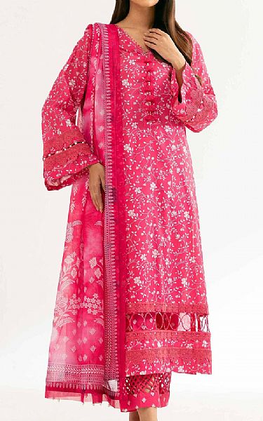 Nishat Warm Pink Lawn Suit | Pakistani Lawn Dress in USA- Image 1