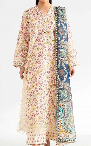 Nishat Off White Lawn Suit | Pakistani Lawn Dress in USA- Image 1