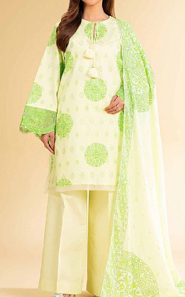 Nishat Pastel Green Jacquard Suit | Pakistani Lawn Dress in USA- Image 1