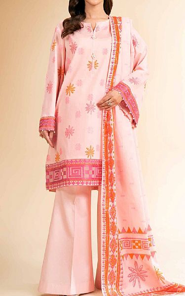 Nishat Light Pink Jacquard Suit | Pakistani Lawn Dress in USA- Image 1