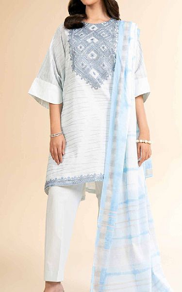 Nishat Light Blue/Light Grey Jacquard Suit | Pakistani Lawn Dress in USA- Image 1