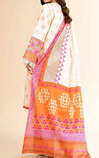 Nishat Off White/Orange Jacquard Suit | Pakistani Lawn Dress in USA- Image 2