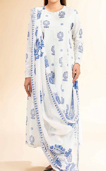 Nishat Off White Jacquard Suit | Pakistani Lawn Dress in USA- Image 1