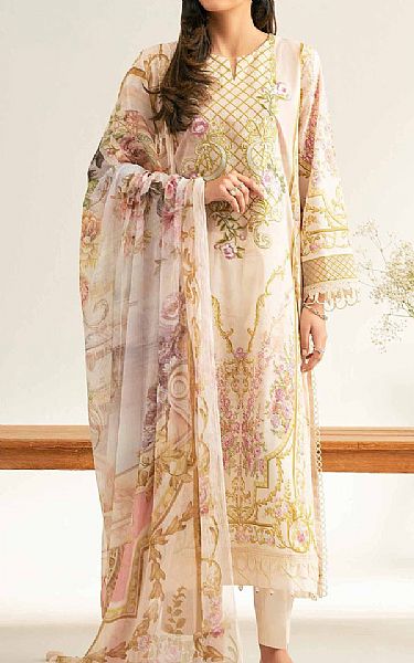 Nishat Ivory Lawn Suit | Pakistani Lawn Dress in USA- Image 1