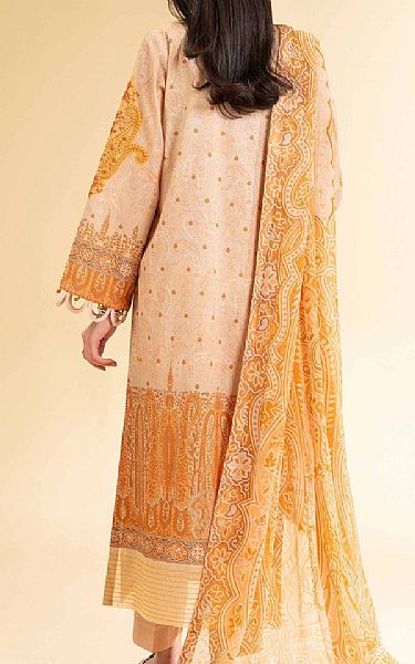 Nishat Peach/Orange Lawn Suit | Pakistani Lawn Dress in USA- Image 2
