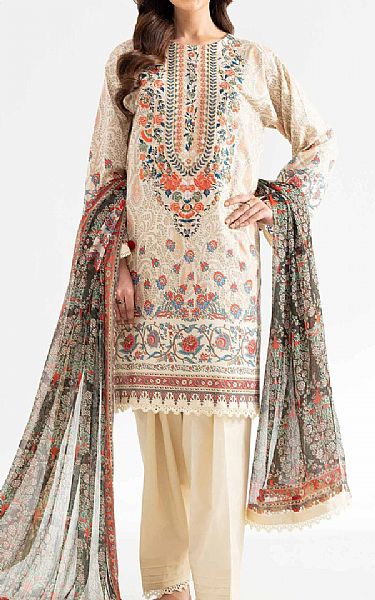 Nishat Off White/Black Lawn Suit | Pakistani Lawn Dress in USA- Image 1