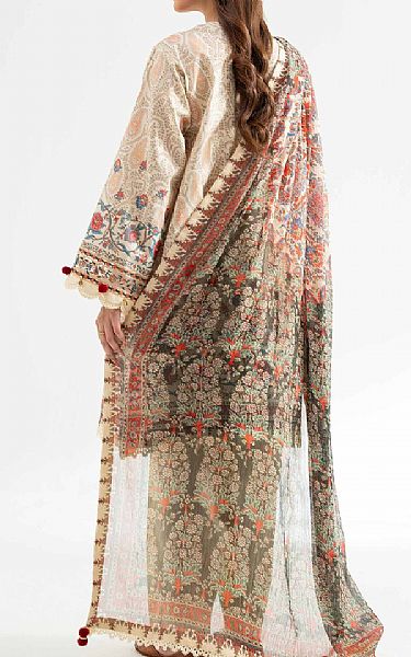 Nishat Off White/Black Lawn Suit | Pakistani Lawn Dress in USA- Image 2