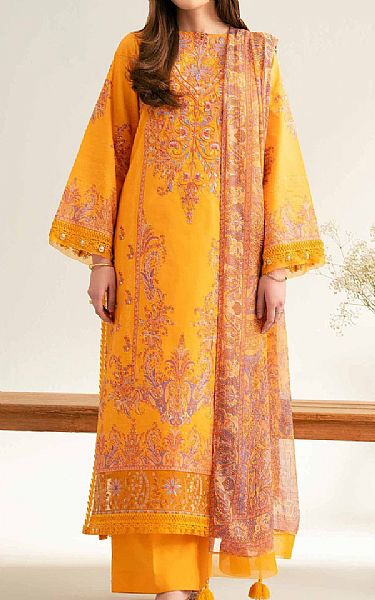 Nishat Mustard Lawn Suit | Pakistani Lawn Dress in USA- Image 1