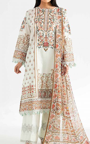 Nishat Off White Lawn Suit | Pakistani Lawn Dress in USA- Image 1