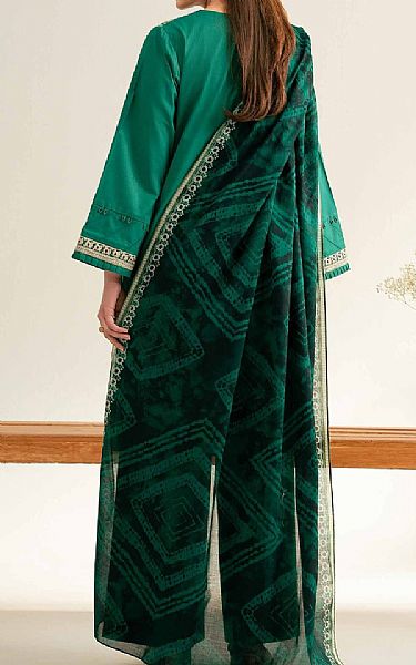 Nishat Emerald Green Cambric Suit | Pakistani Lawn Dress in USA- Image 2