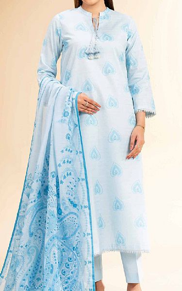 Nishat Light Blue Lawn Suit | Pakistani Lawn Dress in USA- Image 1