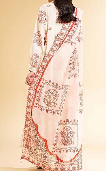 Nishat Ivory Lawn Suit | Pakistani Lawn Dress in USA- Image 2