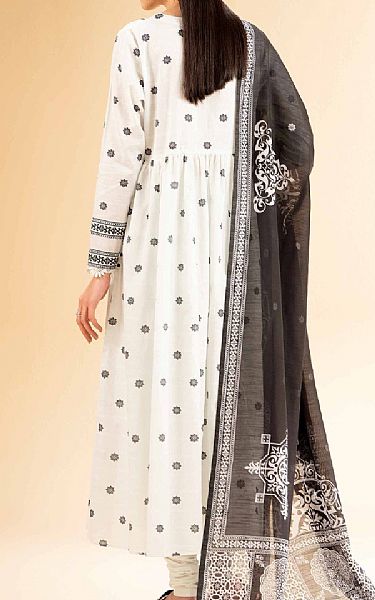 Nishat Off White/Black Lawn Suit | Pakistani Lawn Dress in USA- Image 2