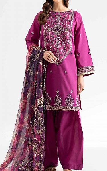 Nishat Pale Magenta Cambric Suit | Pakistani Lawn Dress in USA- Image 1