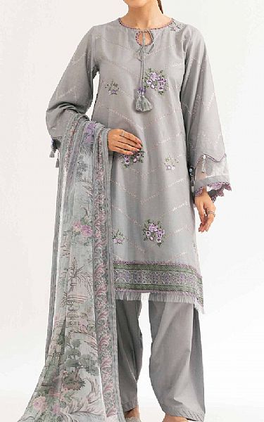 Nishat Grey Cambric Suit | Pakistani Lawn Dress in USA- Image 1