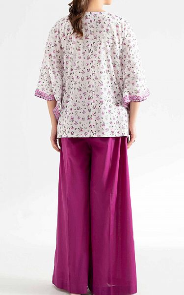 Nishat Off White/Pink Lawn Suit (2 pcs) | Pakistani Lawn Dress in USA- Image 2