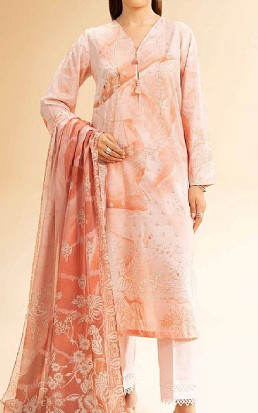 Nishat Peach Lawn Suit | Pakistani Lawn Dress in USA- Image 1