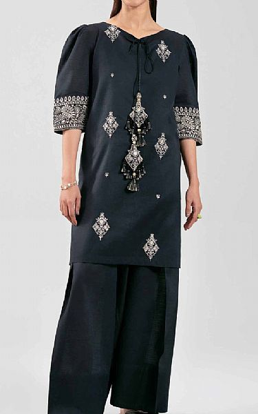 Nishat Black Cambric Suit (2 pcs) | Pakistani Lawn Dress in USA- Image 1