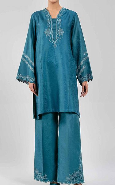 Nishat Blue Jacquard Suit (2 pcs) | Pakistani Lawn Dress in USA- Image 1