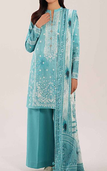 Nishat Cyan`Lawn Suit (2 pcs) | Pakistani Lawn Dress in USA- Image 1