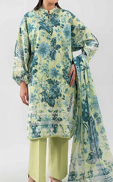 Nishat Light Green/Dull Teal Lawn Suit (2 pcs) | Pakistani Lawn Dress in USA- Image 1