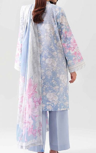 Nishat Pale Blue/Ash White Lawn Suit (2 pcs) | Pakistani Lawn Dress in USA- Image 2