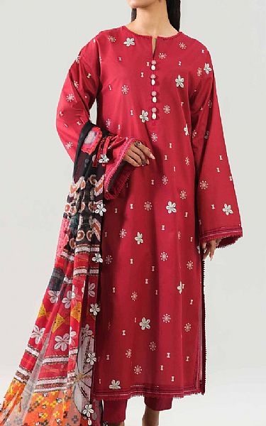 Nishat Brick Red Lawn Suit (2 pcs) | Pakistani Lawn Dress in USA- Image 1