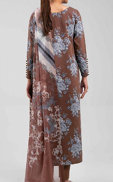Nishat Pastel Brown Lawn Suit (2 pcs) | Pakistani Lawn Dress in USA- Image 2