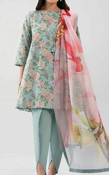 Nishat Light Blue Lawn Suit (2 pcs) | Pakistani Lawn Dress in USA- Image 1
