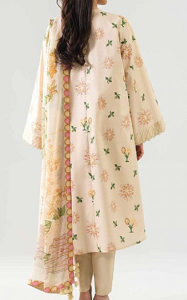 Nishat Beige Lawn Suit (2 pcs) | Pakistani Lawn Dress in USA- Image 2